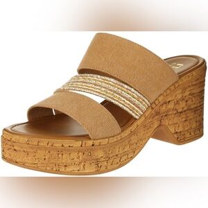 ITALIAN SHOEMAKERS Jurie Espadrilles Brown Tan Wedges Size 10  New